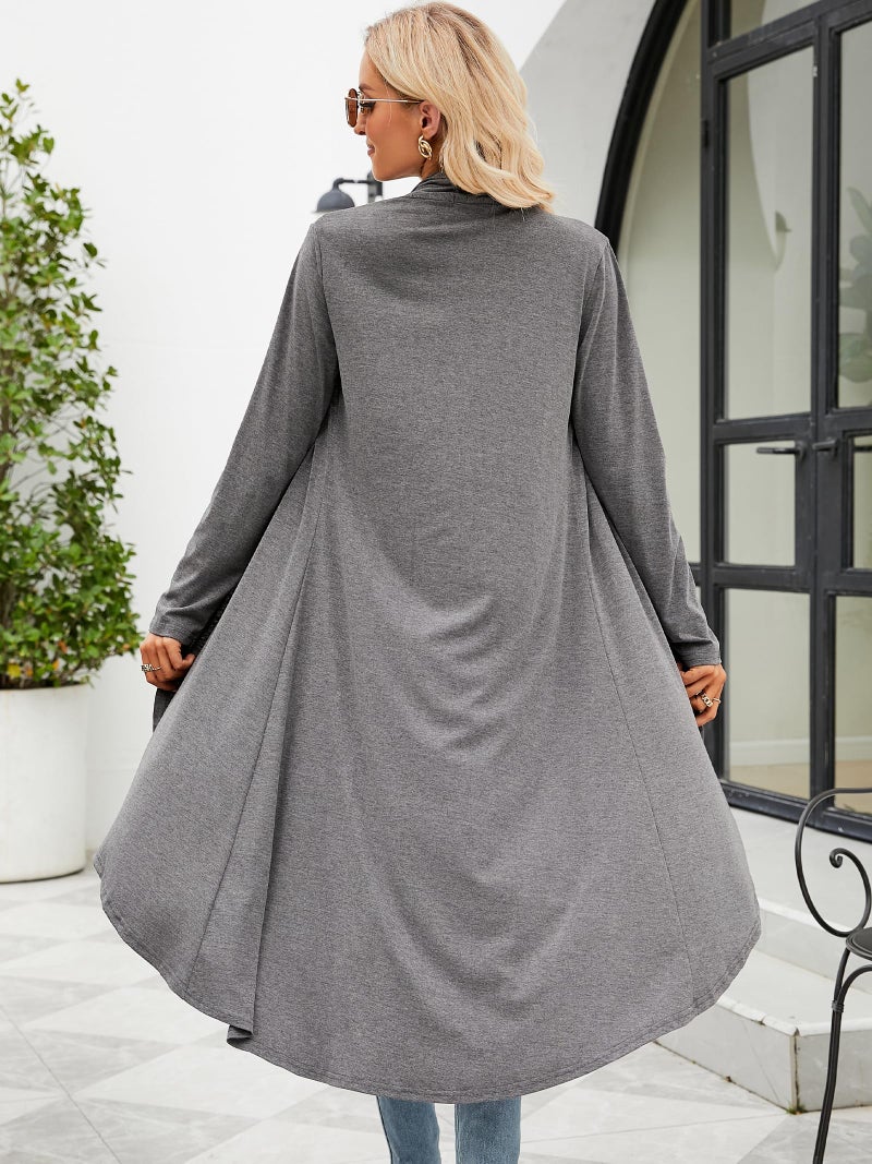 POGTMM Womens Summer Maternity Colthing Long Cardigan Open Front Lightweight Cardigans 2024 (Dark Grey, XL) - Image 3